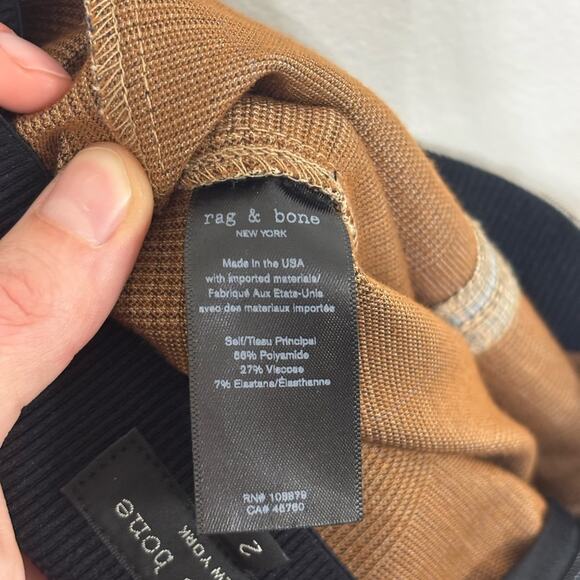 Rag & Bone Simone Plaid Jacquard Flare Pants in Beige Plaid - Size 2 - Picture 5 of 6